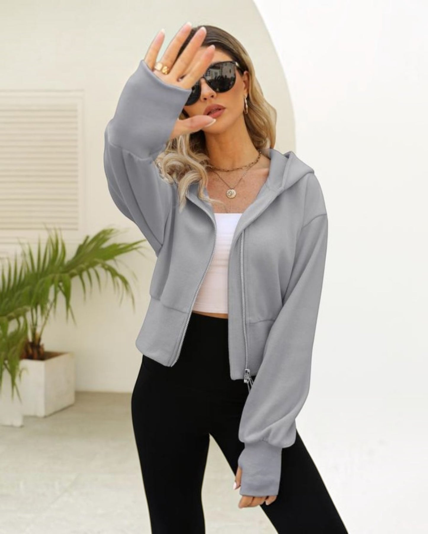 Contour Zip - Cropped Hoodie