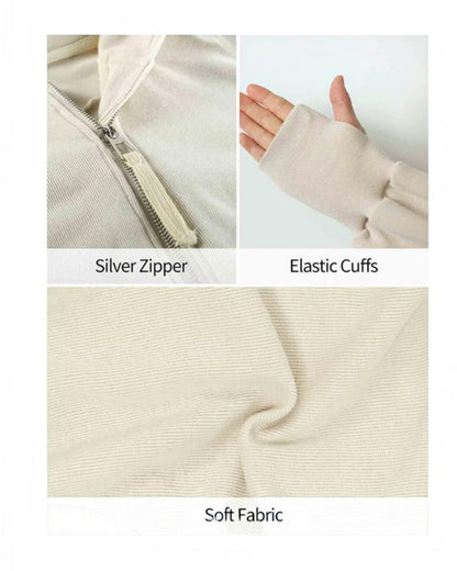 Contour Zip - Cropped Hoodie