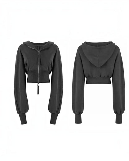 Contour Zip - Cropped Hoodie